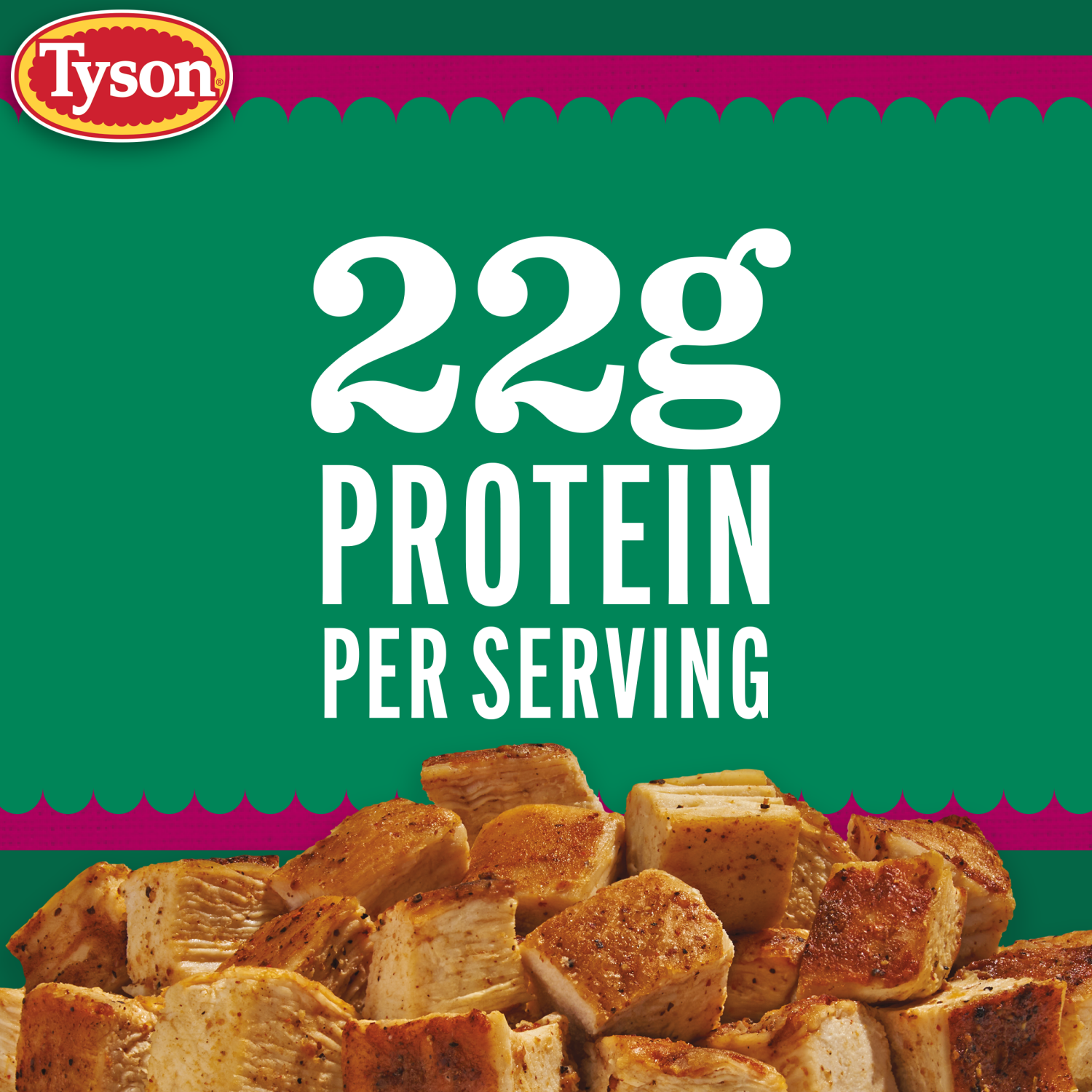 slide 6 of 7, Tyson Blackened Flavored Diced Chicken Breast, Fully Cooked, 20 oz