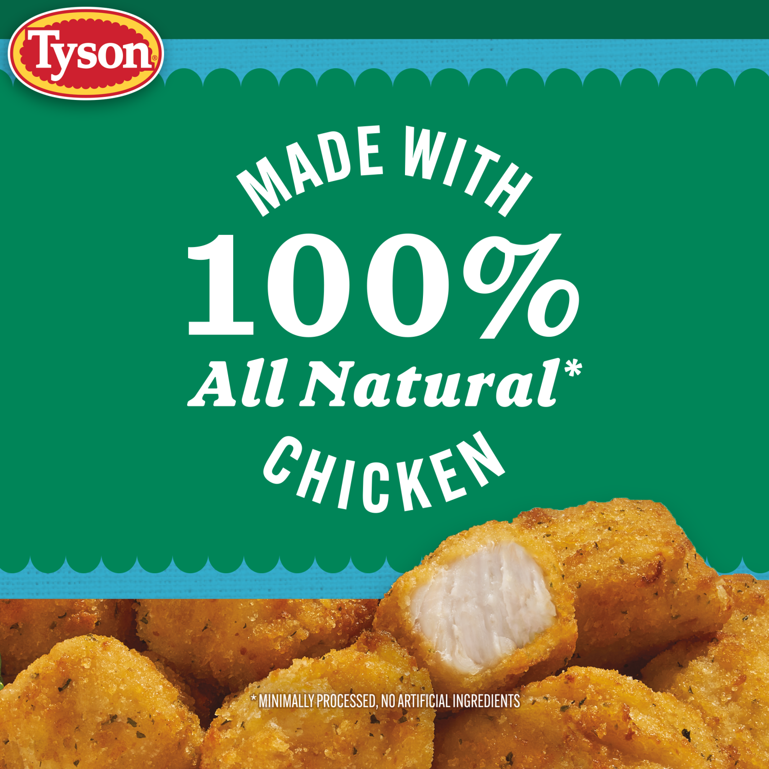 slide 2 of 7, Tyson Lightly Breaded Garlic Parmesan Boneless Chicken Bites, Fully Cooked, 20 oz