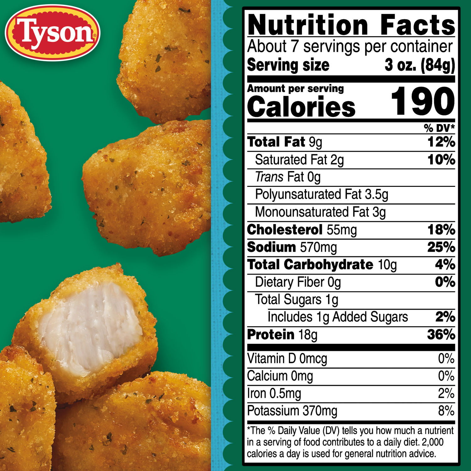 slide 4 of 7, Tyson Lightly Breaded Garlic Parmesan Boneless Chicken Bites, Fully Cooked, 20 oz