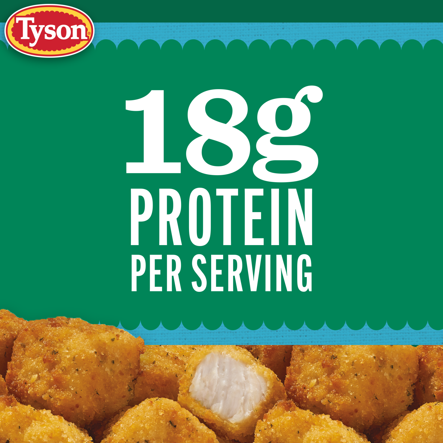 slide 6 of 7, Tyson Lightly Breaded Garlic Parmesan Boneless Chicken Bites, Fully Cooked, 20 oz