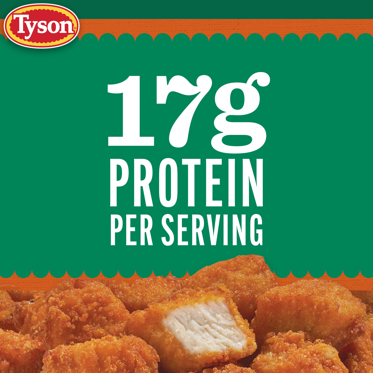 slide 6 of 7, Tyson Lightly Breaded Hot Honey Boneless Chicken Bites, Fully Cooked, 20 oz