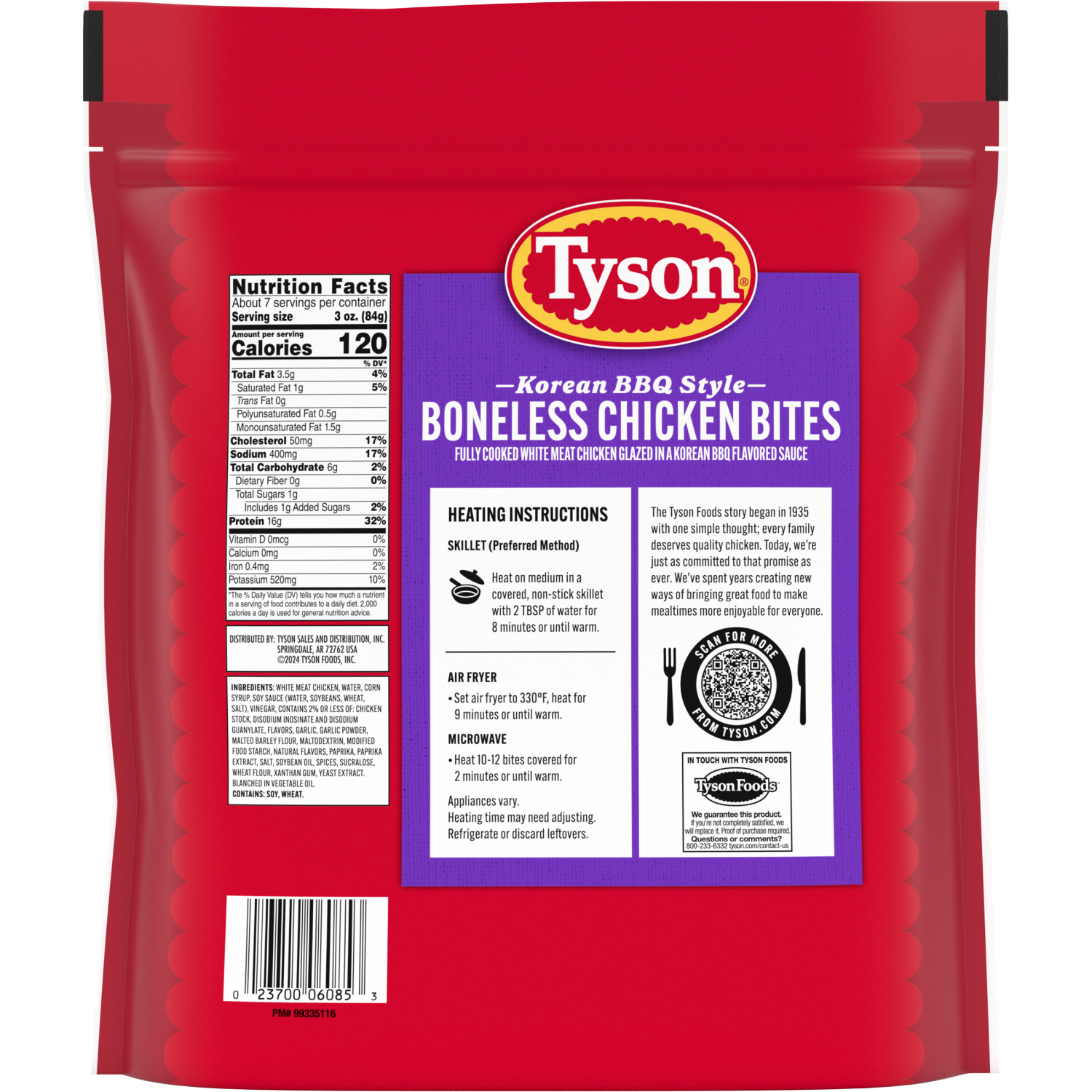 slide 3 of 8, Tyson Korean BBQ Style Boneless Chicken Bites, Fully Cooked, 20 oz