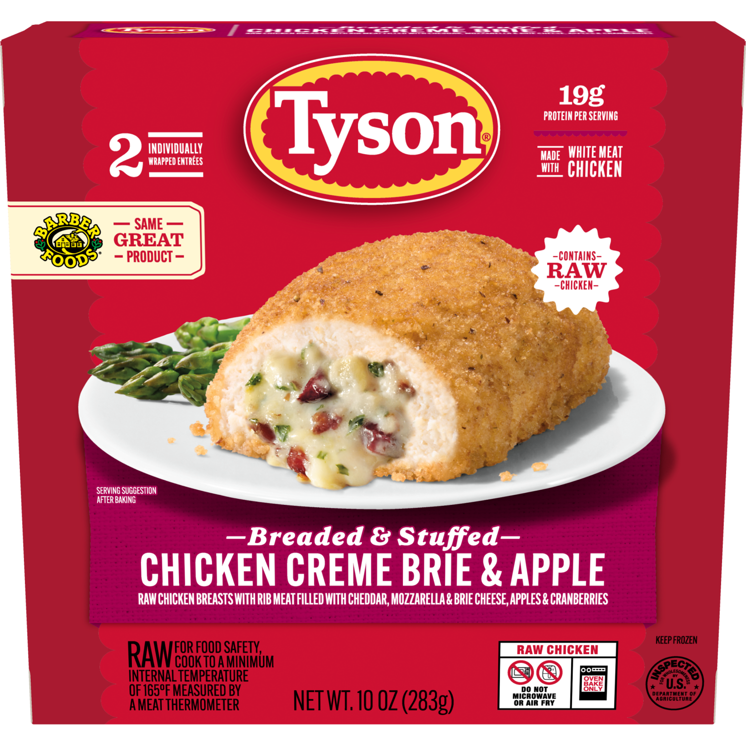 slide 1 of 8, Tyson Frozen Stuffed Chicken Breasts Creme Brie Apple, 2 Count, 2 ct