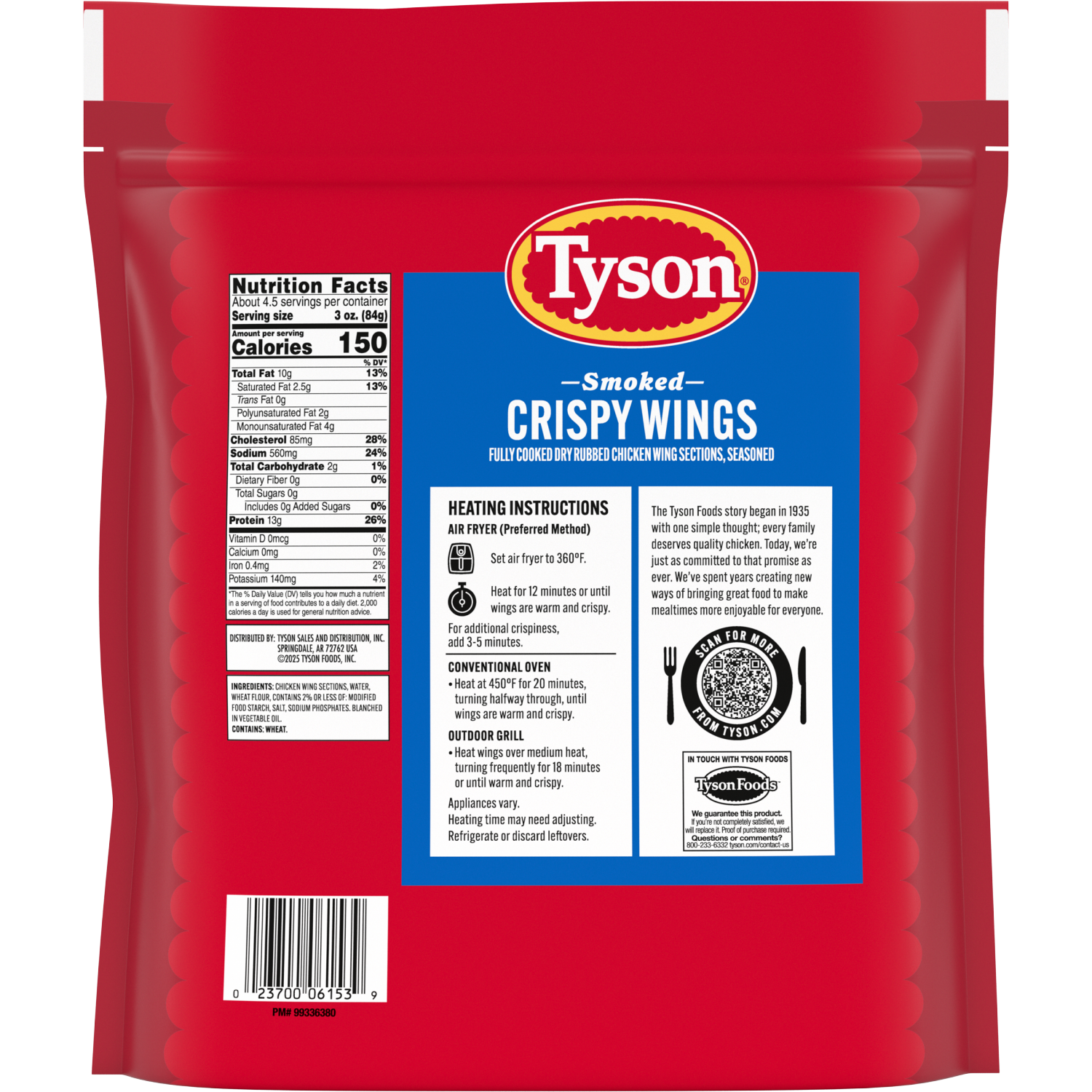 slide 2 of 8, Tyson Smoked Crispy Wings, Fully Cooked, 20 oz