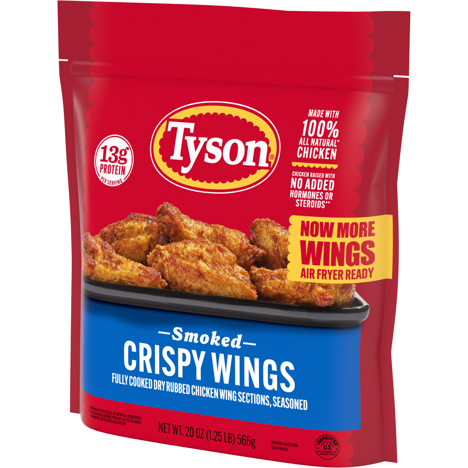 slide 3 of 8, Tyson Smoked Crispy Wings, Fully Cooked, 20 oz