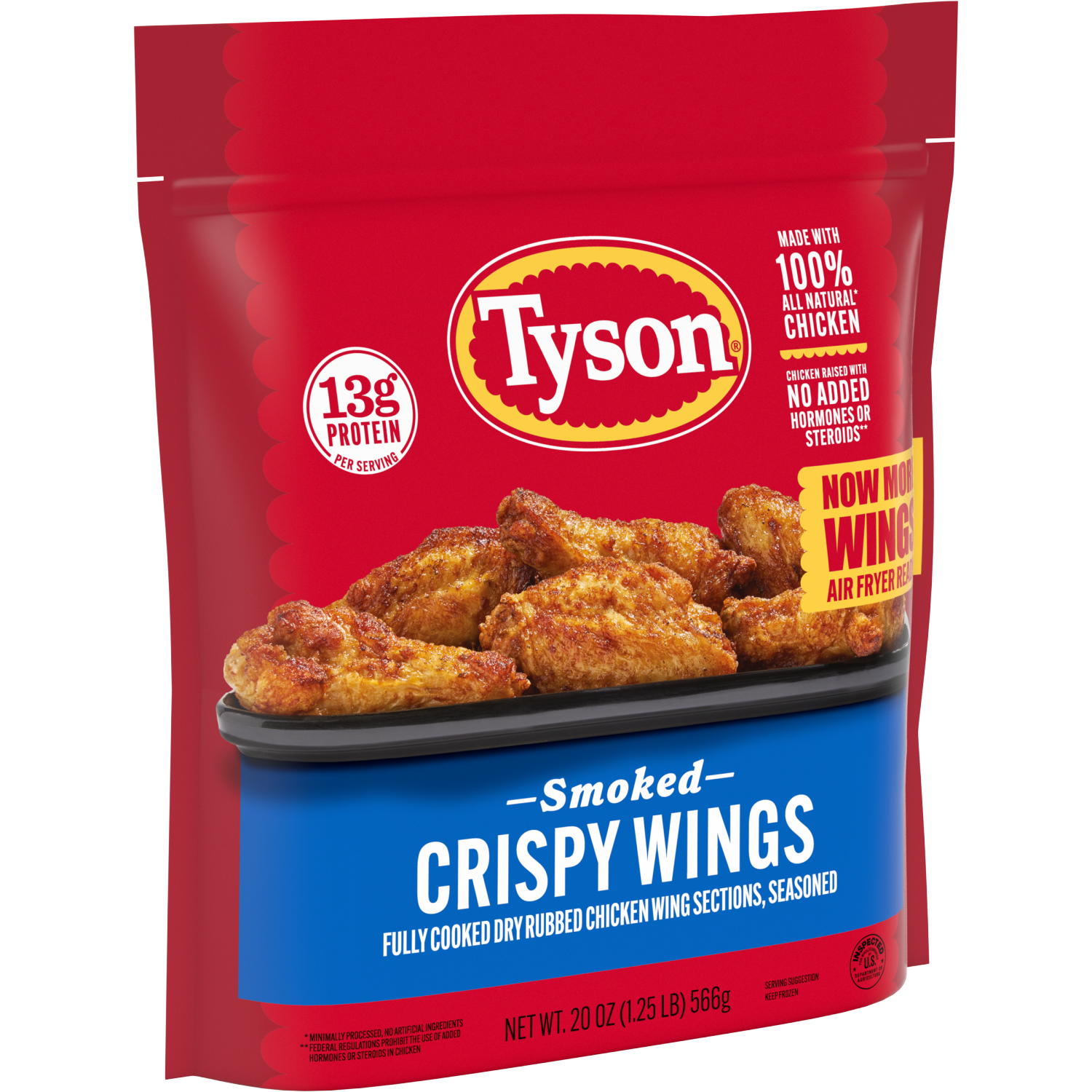 slide 6 of 8, Tyson Smoked Crispy Wings, Fully Cooked, 20 oz