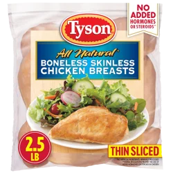 Tyson Boneless Skinless Chicken Breasts, 2.5 lb. (Frozen)