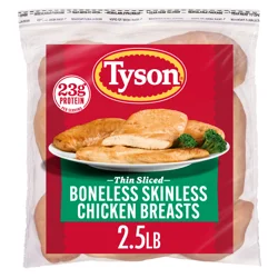 Tyson Boneless Skinless Chicken Breasts, 2.5 lb. (Frozen)