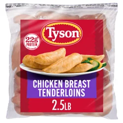 Tyson Boneless Skinless Chicken Breast Tenderloins, 2.5 Lb. (Frozen)