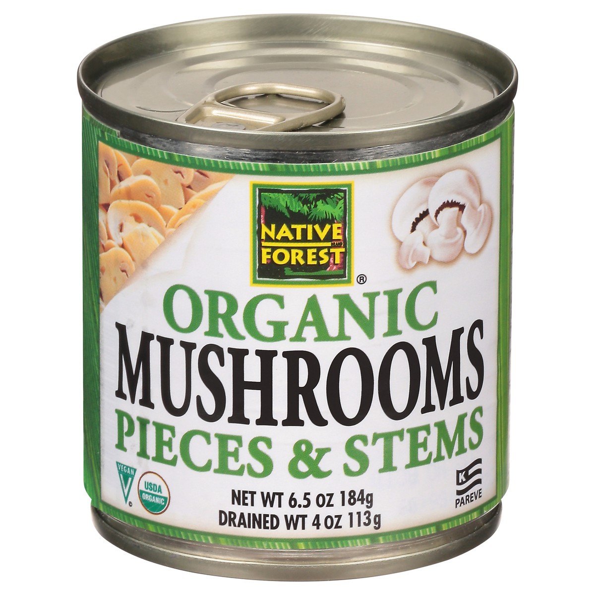 slide 1 of 12, Native Forest Organic Mushrooms Pieces & Stems, 4 oz