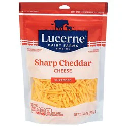 Lucerne Cheese Shredded Cheddar Sharp - 8 Oz
