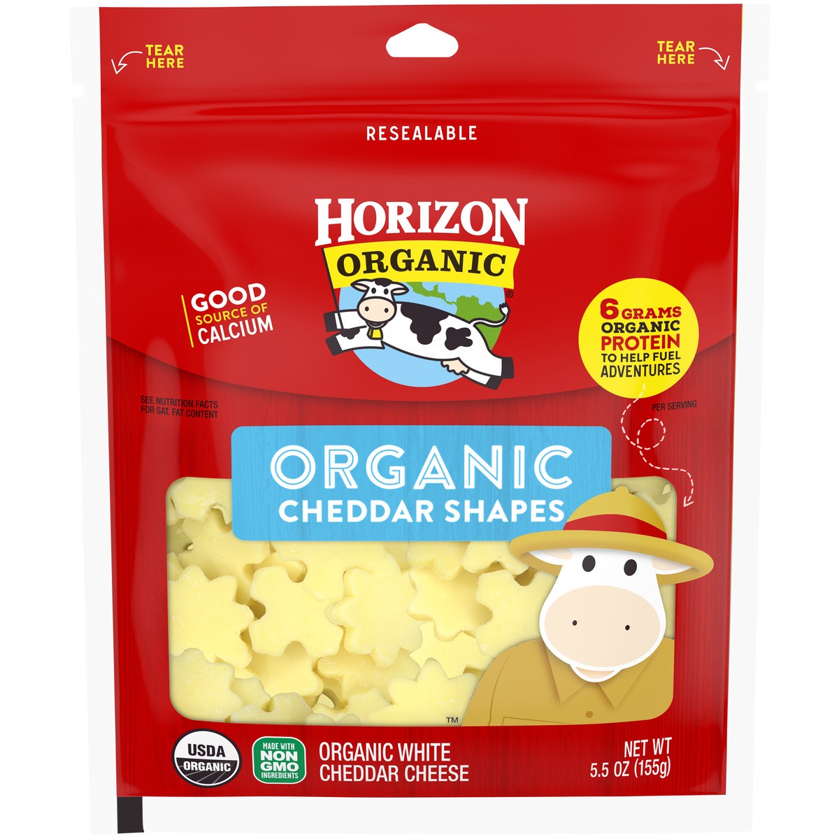 slide 1 of 13, Horizon Organic Shapes Mild Cheddar Cheese, 5.5 Oz., 5.5 oz