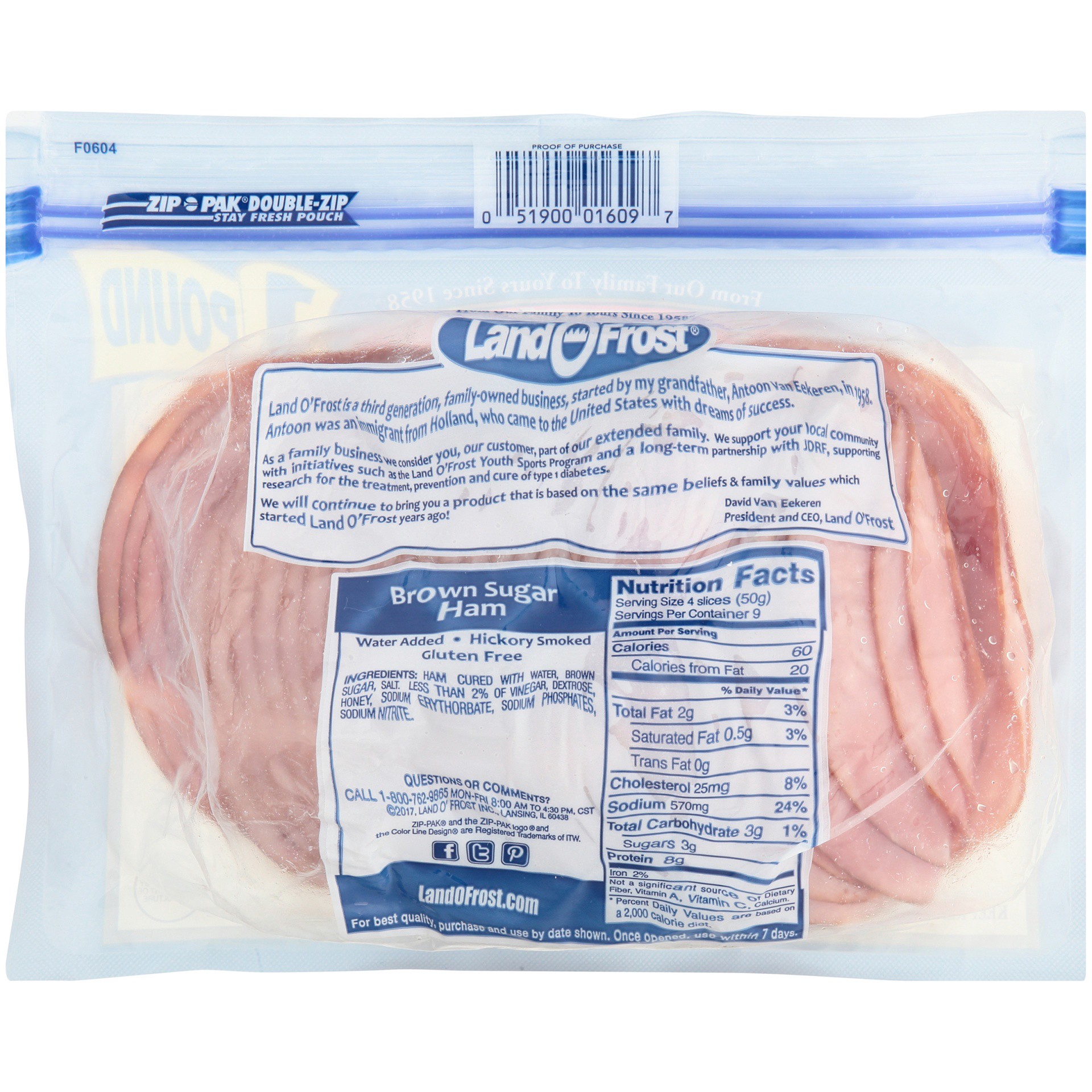 slide 4 of 6, Land O' Frost Land O'Frost Premium Lunch Meat Brown Sugar Ham, 16 oz, 16 oz