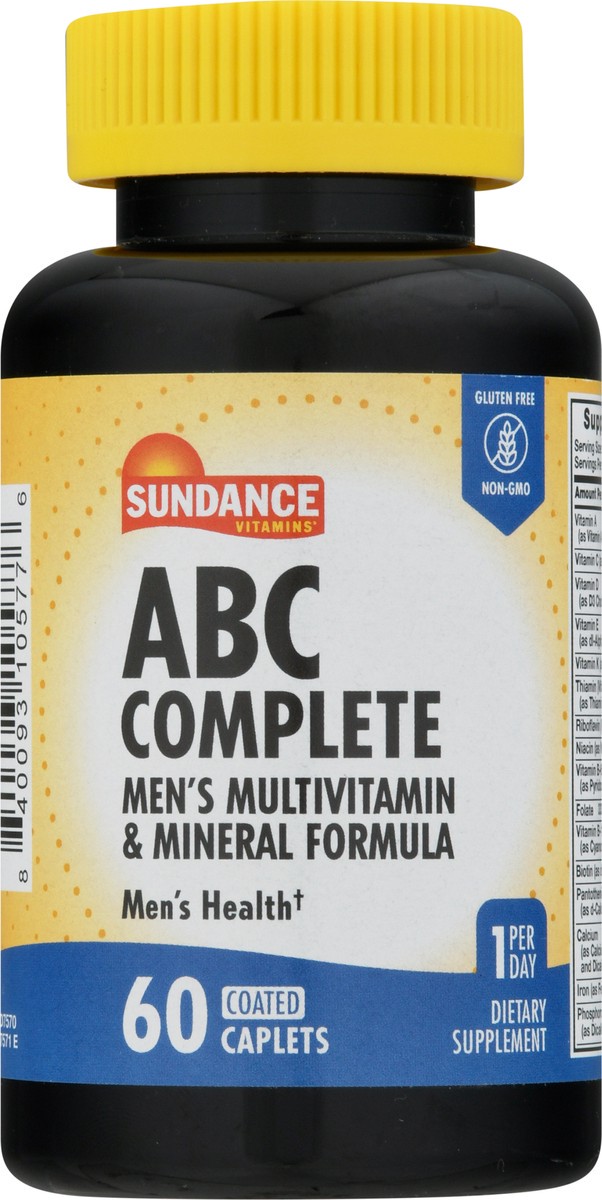 slide 4 of 9, Sundance Vitamins Men's Multivitamin & Mineral Formula ABC Complete Vitamins Caplets 60 ea, 60 ct