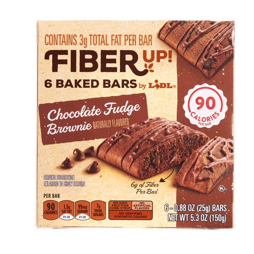 slide 1 of 1, baked fiber bars, chocolate fudge brownie flavored, 5.3 oz