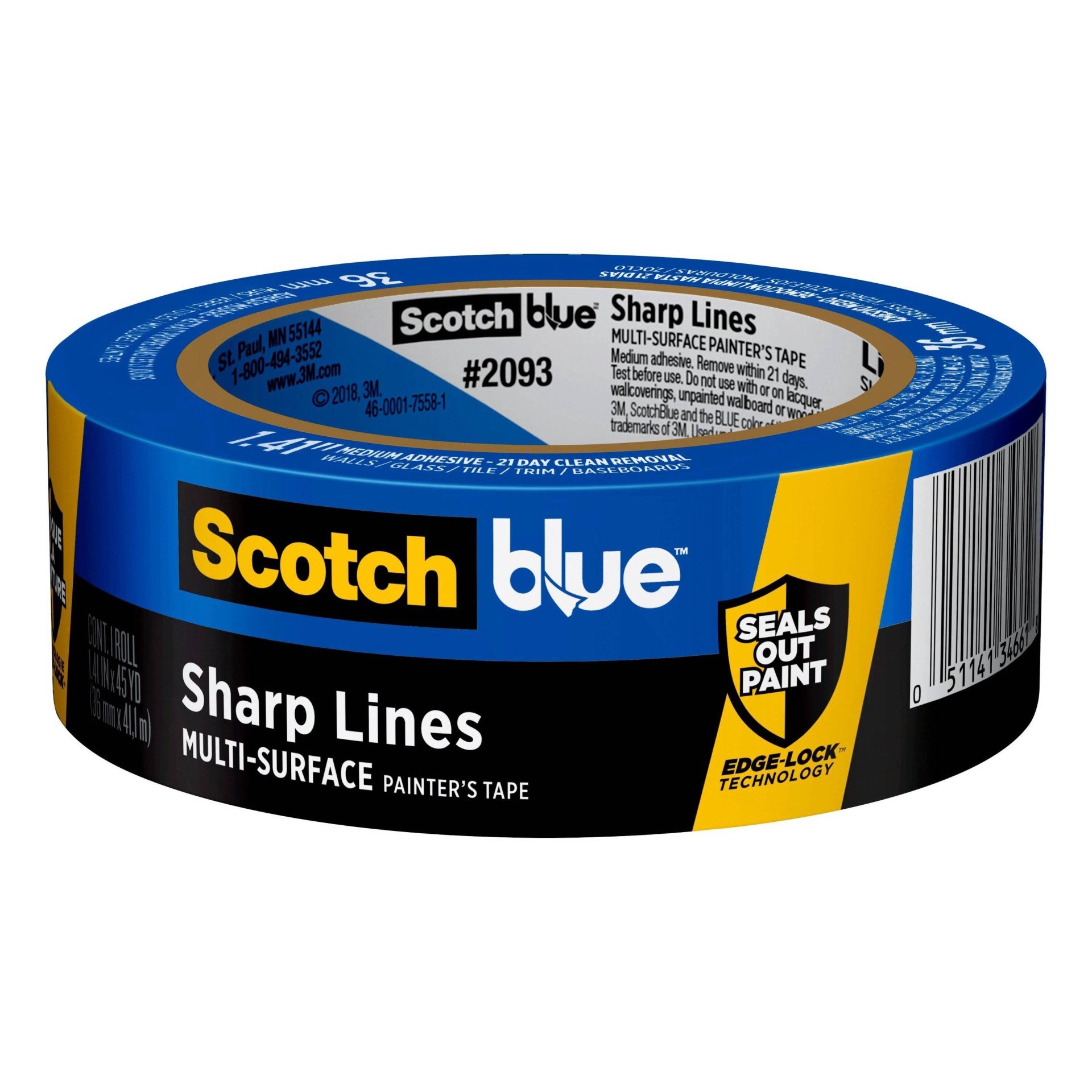 slide 1 of 14, ScotchBlue Trim + Baseboards Painter's Tape With Edge-Lock, 1 ct