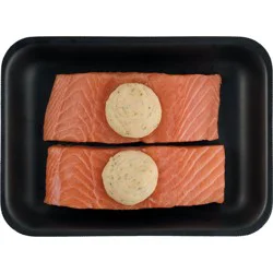 H-E-B Fish Market Atlantic Salmon Fillets - Garlic Butter
