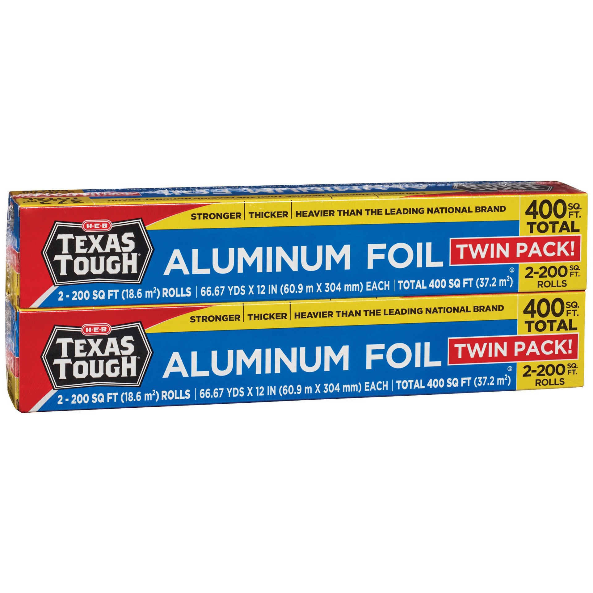 slide 1 of 1, H-E-B Texas Tough Foil Twin Pack, 400 sq ft