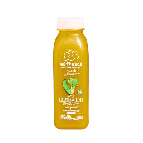 slide 1 of 1, Sofresco cold pressed juice, apple cucumber and celery spinach lemon, 12 fl oz