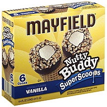 slide 1 of 1, Mayfield Nutty Buddy Super Scoops Vanilla, 6 ct