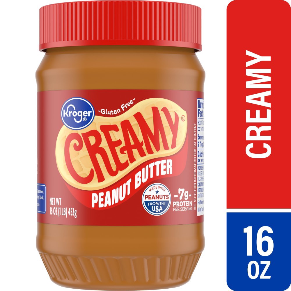 slide 1 of 6, Kroger Creamy Peanut Butter Spread, 16 oz