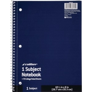 slide 1 of 1, Caliber 1 Subject Notebook, Assorted Colors, 70 ct