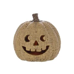 Holiday Home Burlap Pumpkin - Tan