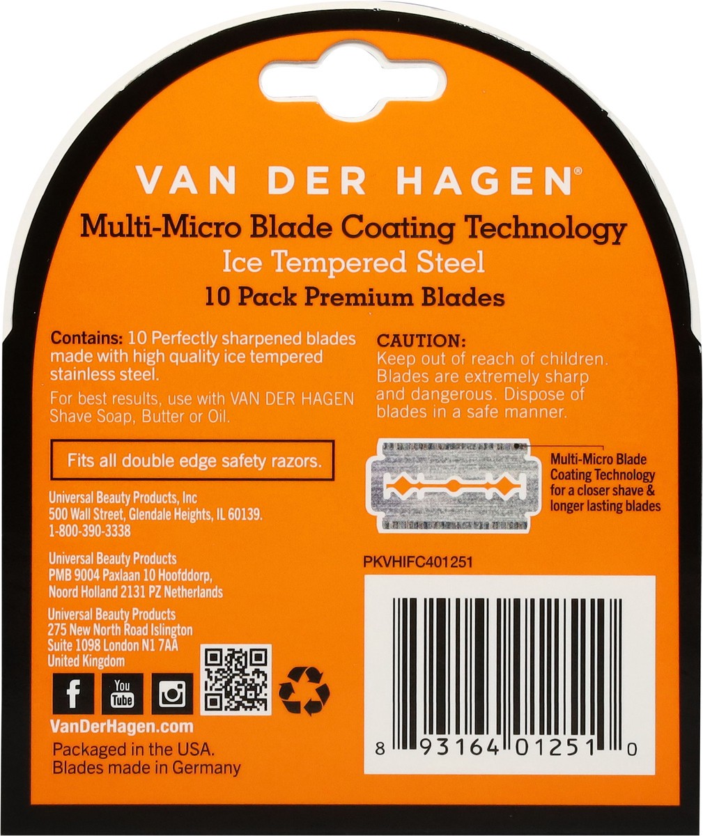 slide 4 of 12, Van Der Hagen Stainless Steel Blades 10 Pack, 10 ct