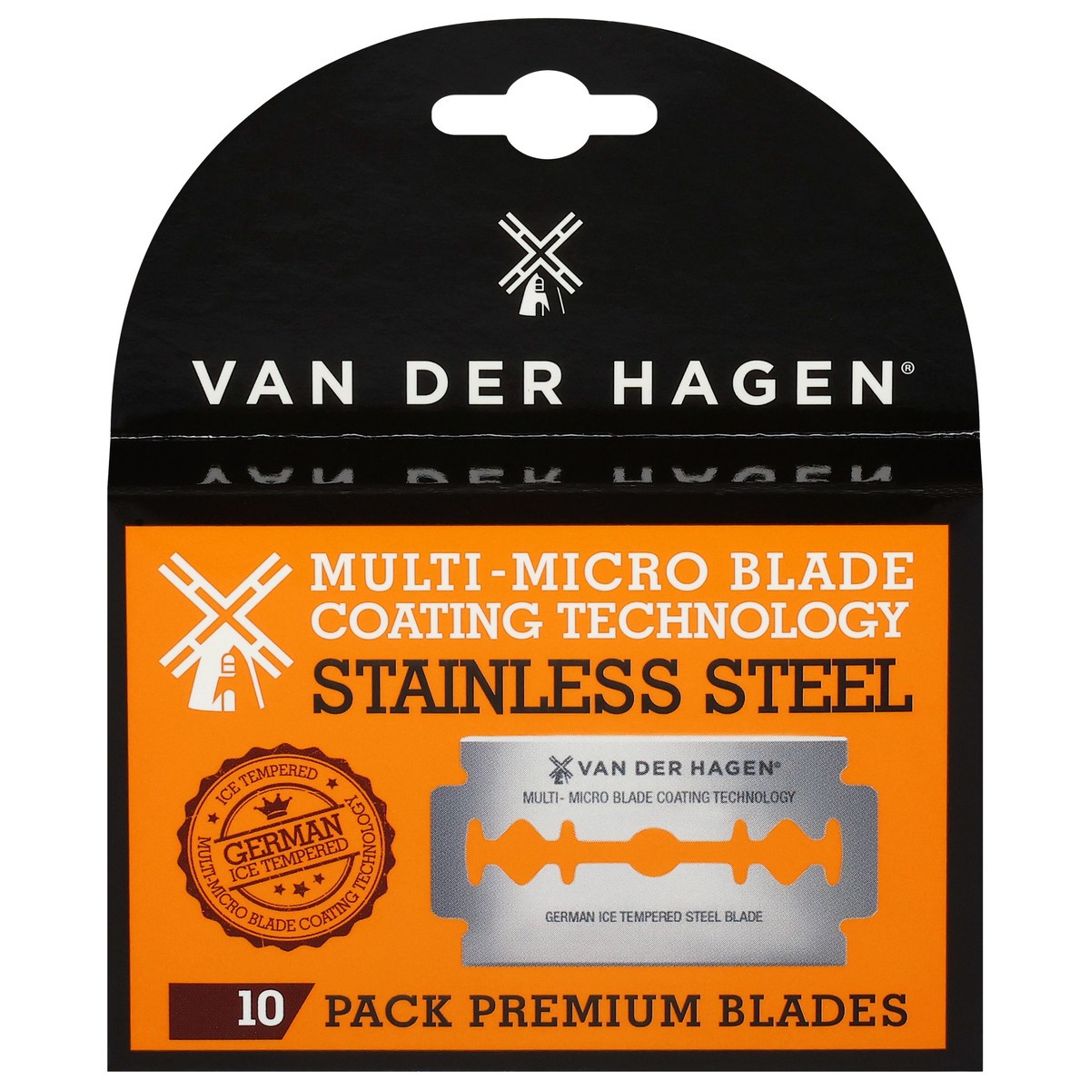 slide 1 of 12, Van Der Hagen Stainless Steel Blades 10 Pack, 10 ct
