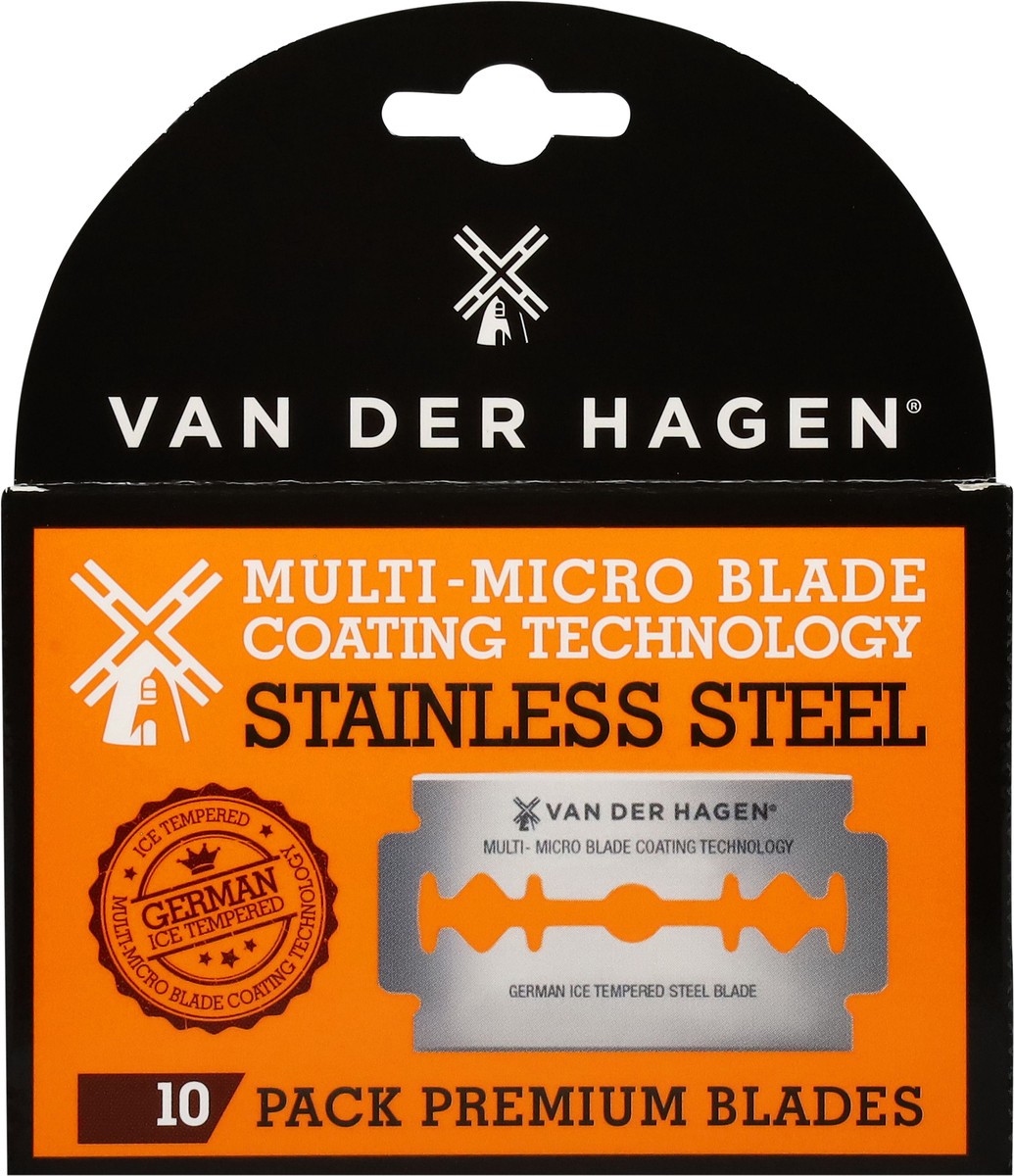 slide 7 of 12, Van Der Hagen Stainless Steel Blades 10 Pack, 10 ct