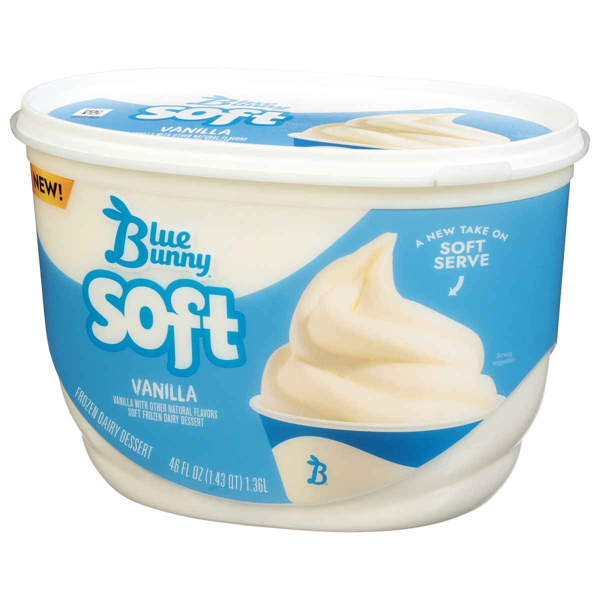 slide 4 of 9, Blue Bunny Soft Vanilla Flavored Frozen Dairy Dessert, 46 fl oz, 46 fl oz