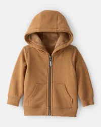 Carter's Baby Boy Long-Sleeve Hooded Zip-Up Jacket - Brown Brown 12M