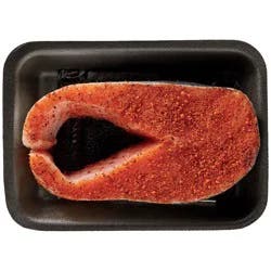 H-E-B Fish Market Fresh Seasoned Salmon Steak - Texas-Style BBQ