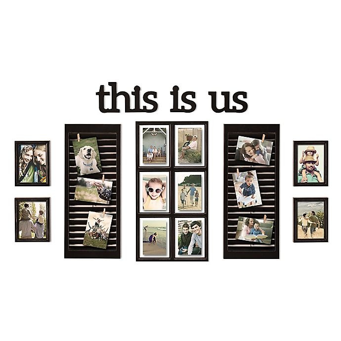 slide 1 of 1, Wallverbs 16-Photo This is Us'' Photo Frame Collection - Distressed Black'', 10 ct