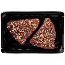 H-E-B Fish Market Tuna Steak with Bagel Not Included Spice Blend
