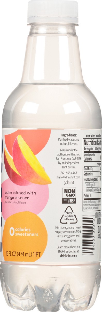 slide 4 of 9, Hint Mango Water - 16 fl oz, 16 fl oz