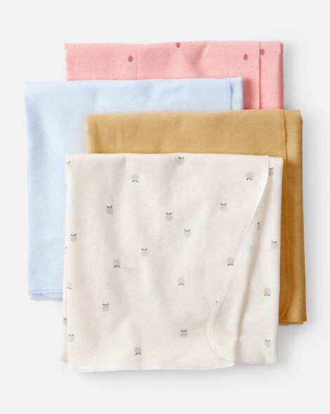 slide 1 of 5, Carter's Carters Baby 4-Pack Fruit Print Receiving Blankets Multi OSZ, 1 ct