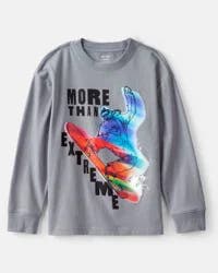 Carter's Carters Boys Skateboard Long-Sleeve Graphic Tee - Grey Grey 10