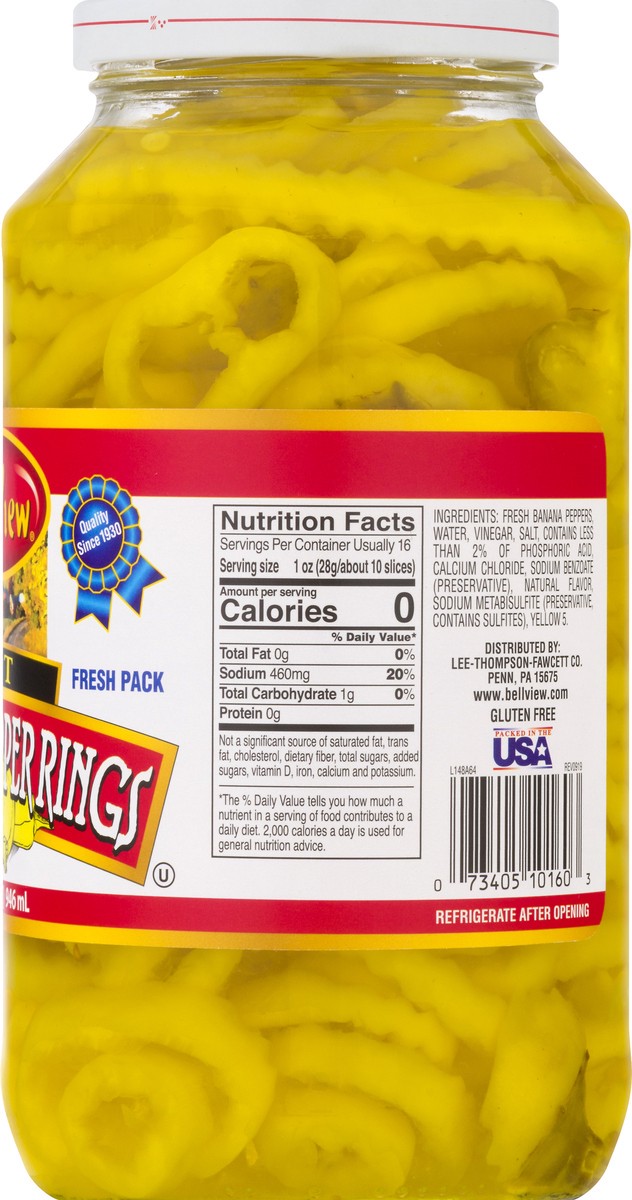 slide 7 of 13, Bell-View Hot Fresh Pack Banana Pepper Rings 32 oz, 32 oz