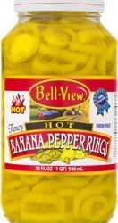 Bell-View Hot Fresh Pack Banana Pepper Rings 32 oz