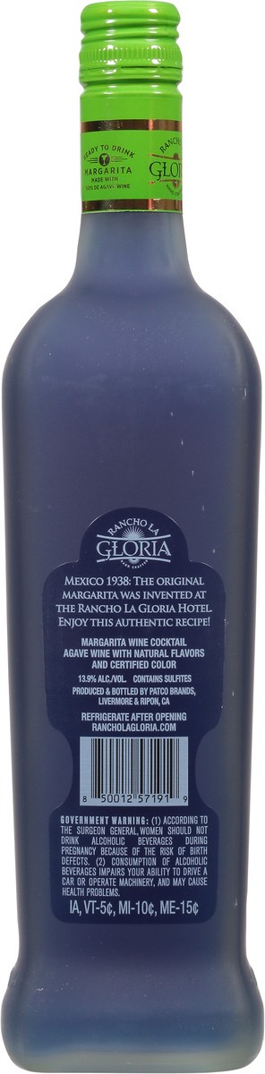 slide 6 of 10, Rancho La Gloria Margarita Blueberry Wine Cocktail 750 ml, 