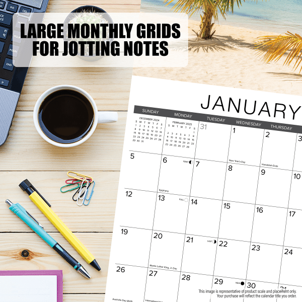 slide 2 of 5, 2025 Willow Creek Press Monthly Wall Calendar, 12"" X 12"", Jeep, January To December, O46456, 1 ct