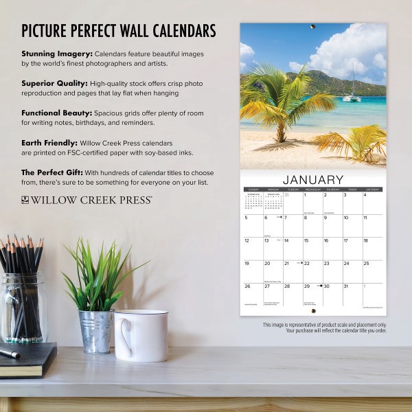 slide 4 of 5, 2025 Willow Creek Press Monthly Wall Calendar, 12"" X 12"", Jeep, January To December, O46456, 1 ct