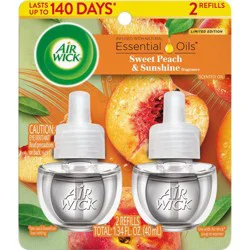 Air Wick Scented Oil Air Fresheners Sweet Peach & Sunshine - 2ct