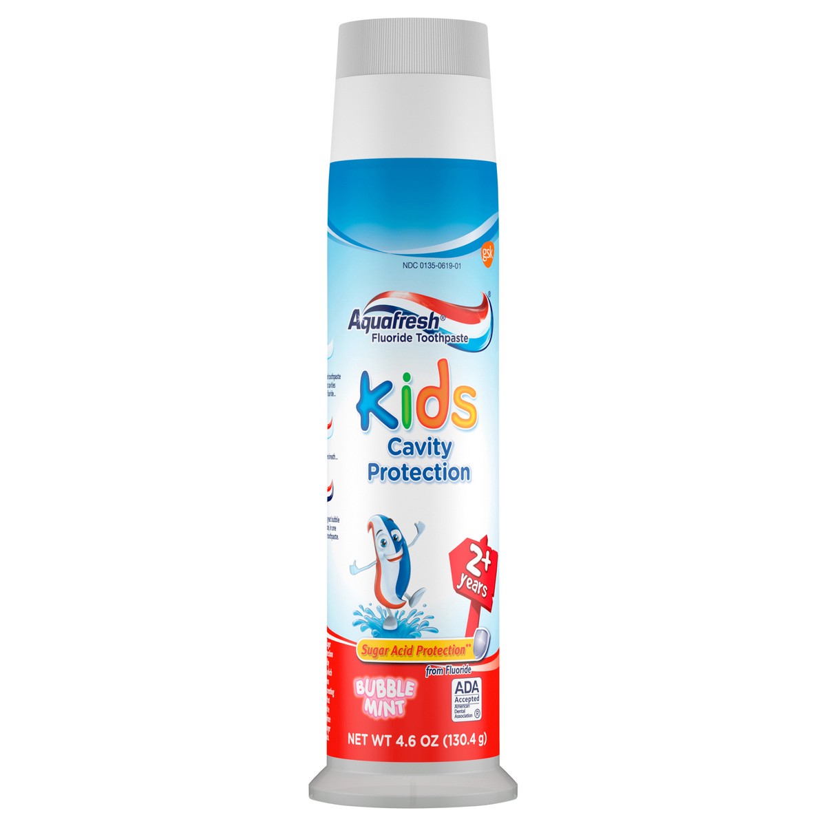 slide 1 of 1, Aquafresh Kids Pump Cavity Protection Bubble Mint Fluoride Toothpaste for Cavity Protection, 4.6 ounce, 4.6 oz