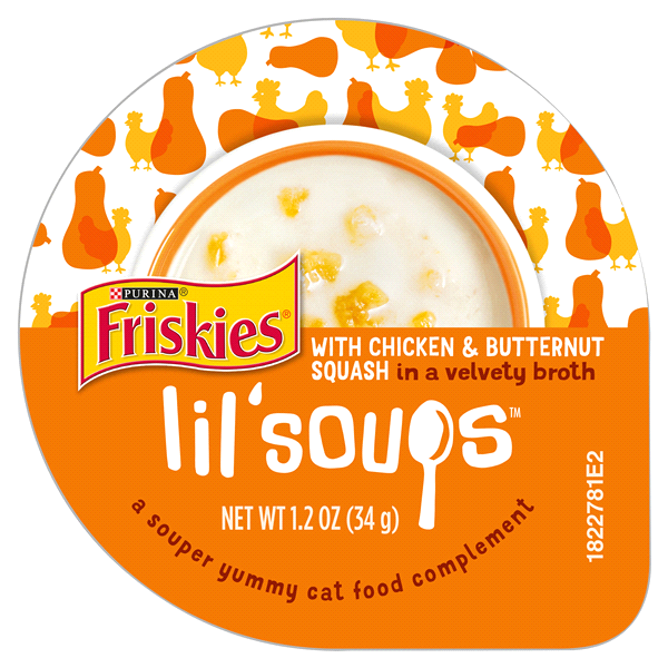 slide 1 of 1, Friskies Lil Soups - Chicken & Butternut Squash, 1.2 oz