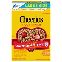 Cheerios Cereal, Limited Edition Happy Heart Shapes, Heart Healthy Cereal with Whole Grain Oats, Large Size, 12 oz