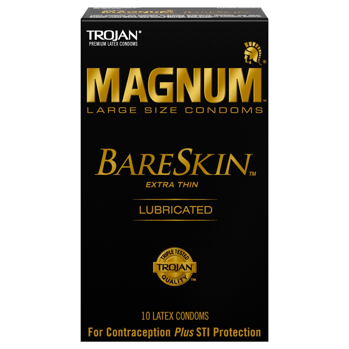 slide 1 of 4, Trojan Magnum Bareskin Large Size Condoms - 10 Count, 10 ct