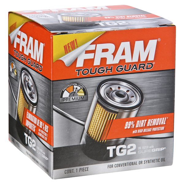 slide 1 of 1, Fram Tough Guard w/High Mileage Oil Filter, 1 ct