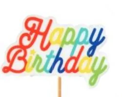 Happy Birthday Cursive Bouquet or Plant Pick